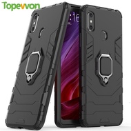 Topewon Samsung Galaxy A7 2018 A750 Case Hard Armor Stand Ring Cover Silicone Casing