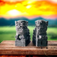 Feng shui unicorn statuebag, rotating monolithic natural stone head, 30cm high, weight 27kg HANMYNGH