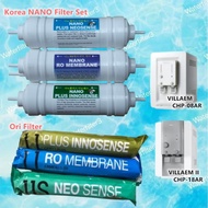 Coway Villaem chp-08ar & Villaem II chp-18ar 11 Ori Filter & 11 OEM Korea NANO RO Filter Replacement