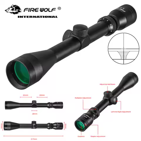 Fire wolf 3-9X40 Bow Cross Tactical Riflescope Optic Sniper Deer Rifle Scope Hunting Scopes Airgun R