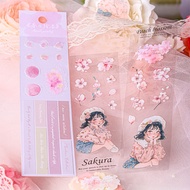 Ketchup Girl Die-Cut PET Stickers Spring Painting Season Series 6 Styles Choose 3 Pieces Starting Ac