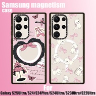 Lace-Acrylic Phone Case Samsung Galaxy S25Ultra Compatible S24 Plus Magnetic Phone Case S23U Suitabl