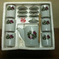 WH11246【四十八號老倉庫】全新 早期 台灣 大同 應菜花 茶壺組 茶具組 150-700cc 附提把 1壺6蓋杯價