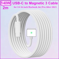 140W USB C để từ 3 Cáp sạc dây Tương thích với MacBook Air (m2 2022) và MacBook Pro (14-inch M2 2023