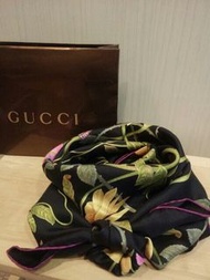 全新專櫃正品Gucci 花卉絲巾領巾大方巾