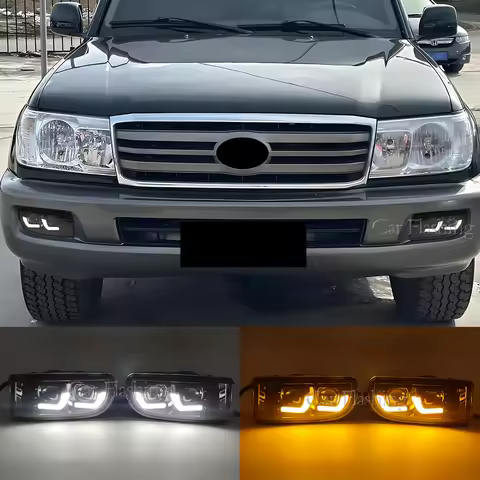 Car LED DRL For Toyota Land Cruiser 100 LC100 UZJ100 FZJ10 1998-2008 Daytime Running Light Fog lamp 