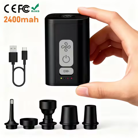 Rechargeable Air Pump for Inflatables, Cordless Electric Pump for Air Mattress Pool Floats, Mini Vac
