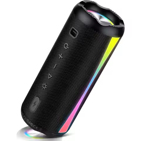 Portable Bluetooth Speaker, 2026 Bluetooth WirelSpeaker 5.4 with RGB Lights, 20H Playtime with Deep 
