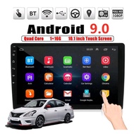 (8613) Nissan Almera Android player 9'' 2.5D IPS FHD screen 1+16G Android 9.0 4-cores wifi radio mp5 with casing