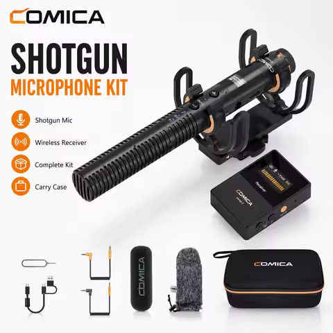 Comica VM30 Wireless Shotgun Microphone for Camera - Super Cardioid 3.5mm/USB-C Analog/Digital Outpu