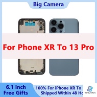 For iPhone XR Housing To 13 Pro DIY Back Cover Case Fully Compatible For iPhone XR Free SIM Tray Sid