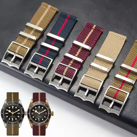 For Tudor Heritage Black Bay Longines Rolex Omega Seamaster IWC Nylon Watchband Steel Buckle Breatha