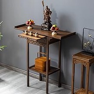 Buddhist Altar Table, Meditation Table with Pull Out Storage Board, Bamboo Meditation Alter Tables,
