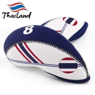 ที่คลุมหัวไม้กอล์ฟ 10 ชิ้น คุณภาพสูง ปลอกหุ้มไม้กอล์ฟ อุปกรณ์กอล์ฟ ธงชาติไทย 🇹🇭 Golf Iron Cover Set