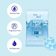 BZU BZU ICY Cooling Wipes 10s – Alcohol-Free, Fragrance-Free, pH Balanced, With Cooling Sensation