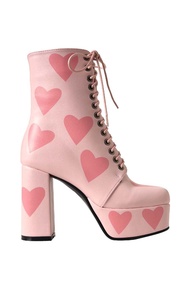Villains SF Y-I-LOVE-U Platform Combat Boots รองเท้าบูทแพลตฟอร์มผู้หญิง ส้นสูง 3.9"