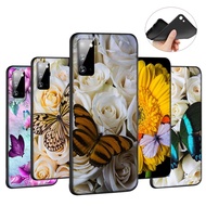 Soft Case Silikon Motif Butterfly On Roses Untuk Oppo A15 A15S A5 A9