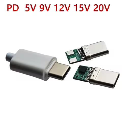 5A PD/QC Decoy Board Fast Charge 5V 9V 12V 15V 20V module PD 2 3.0 DC trigger cable USB Type-C male