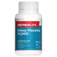 Nutralife Sheep Placenta 34000mg + Vitamin D3  60 Capsules