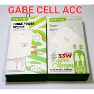 INFINIX CHARGER PLUS TYPE C CABLE USB PORT UNIVERSAL TRAVEL CHARGER 68W INFINIX SUPER CHARGER TYPE C