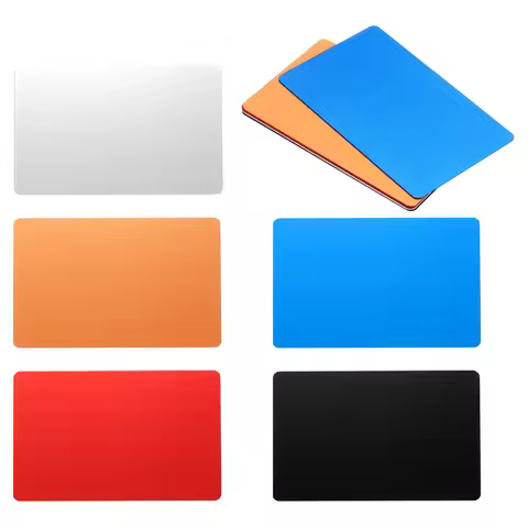 10Pc 86x54x0.8mm Business Name Cards Colorful Anodized Aluminum Metal Sheet Blank Card Laser Engravi