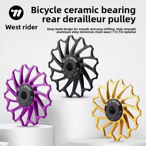 Ceramic MTB Derailleur Pulley 11T 13T, Aluminum Alloy Bearing Jockey Wheel & Tension Pulley for Bicy
