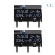 Will 2pcs Set D2FC-F-7N 50m Mouse Micro Switches Micro Switch for MX G series  G3 G4 G5 Mouse