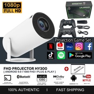 HY300 portable projector+M8 game console set 4K HD Android 11.0 5G Wifi+Bluetooth 4.2 gaming stick M
