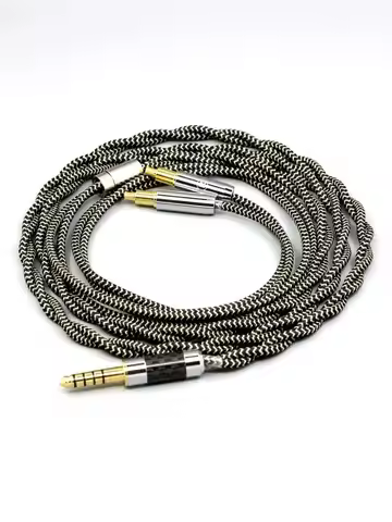 2 Core 2.8mm Litz OFC Earphone Shield Braided Sleeve Cable For Audio Technica ATH-ADX5000 ATH-MSR7b 