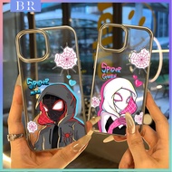 Case For iPhone 7+ 8+ 11 11pro 11promax soft case TPU silicone frosted silver texture Spider-Woman w