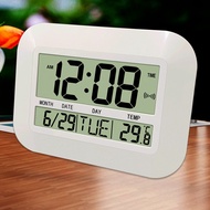 Digital Wall Clock Battery Operated Simple Large LCD Alarm Clock Temperature Calendar Date Day for H