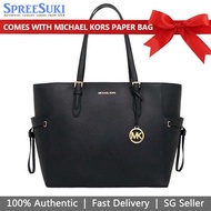 Michael Kors Handbag With Gift Paper Bag Tote Shoulder Bag Gilly Large Drawstring Travel Tote Black # 35S1G2GT7L