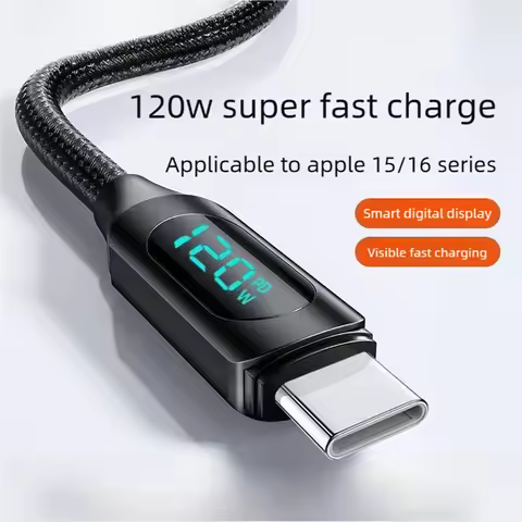 120W Type C To Type C Super Fast Charge Cables USB To Type C Phone Quick Charging Data Cable For Sam