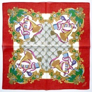 Celine 古董絲巾 - 手帕 巴洛克風 19 x 19 英吋