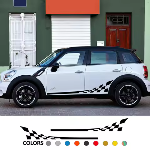 2Pcs Car Door Side Stickers Racing Sport Decal For Mini Cooper R56 R57 R58 R50 R52 R53 R59 R61 Count