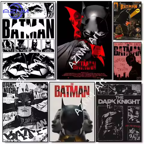 1pc Movies B-batmans Poster Wall Art Printing Waterproof Home Living Bed Room Bar Aesthetic Decor