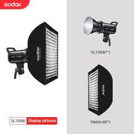 Godox SL100Bi 100W 2800-6500K Bi-color Version LCD Panel LED Video Light Continuous Output Bowens Mo