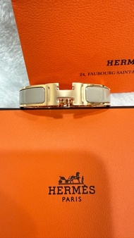 HERMES 全新 CLIC H經典手環 玫瑰金 栗子色 官網售26800 PM 小尺寸
