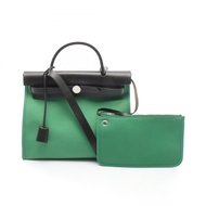 【二手】愛馬仕 HERMES 手提包 Herbag Zip PM 2WAY 竹帆布皮革 Herbag Zip PM 竹帆布小姐二手 A