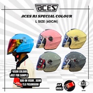 ACES R1 HELMET SPECIAL COLOR (Helmet Open Face Aces R1 Siap Visor Clear)-Topi Keledar Lulus Sirim He