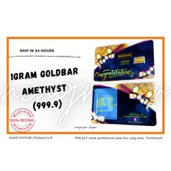 Emas 1g Goldbar (999.9) Congratulations AMETHYST 💥READY STOCK 💥  | Gold bar 1 gram 1gram 1g Goldbar 999.9 0.25g