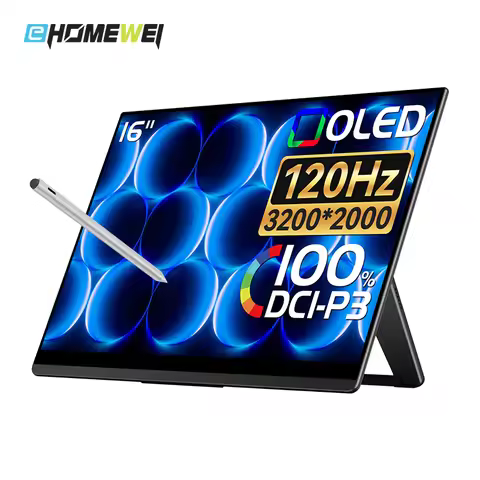 EHOMEWEI RO Series Pro 16" 3K 120Hz Touch Portable Monitor 100% DCI-P3 Active Stylus USB-C HDMI Exte
