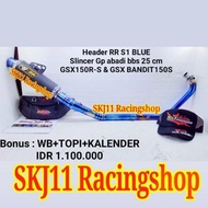 Knalpot Racing SJ88 GSX 150 BANDIT FULLSET Blue GP ABADI bbs 25 cm