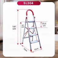 Thang nhôm ghế 4-5-6 bậc xếp gọn có tay vịn cao 1m-165m bản to nhập khẩu FUJIHOME Thang ghế chữ A gi