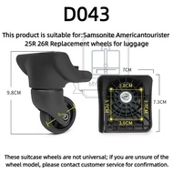 [MY Luggage Accessories] D043 Suitable for Samsonite Americantourister 25R 26R Luggage Replacement W
