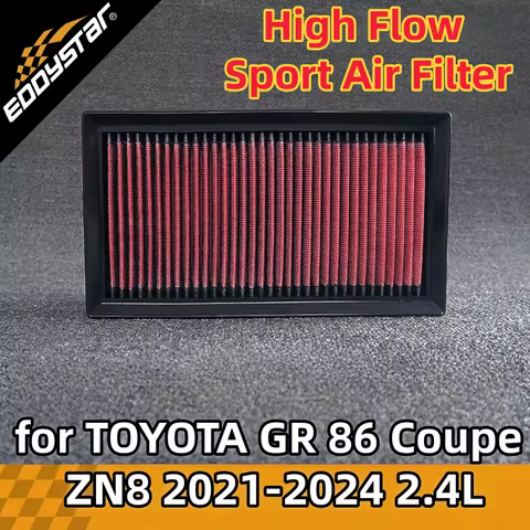 High Flow Sport Air Filter for TOYOTA GR 86 Coupe ZN8 2021-2024 2.4L ZN8BKE8 Washable Racing Intake 