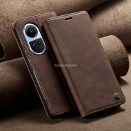 Retro Leather Case For OPPO Reno10 Pro Reno 10Pro Reno 10 2023 5G Flip Case Luxury Magnetic Card Slot Holder Wallet Shockproof Cover
