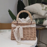 Wicker Retro Straw Seaside Rattan Beach Vegetable Basket Small Bag Rattan Vacation Summer Child Fema