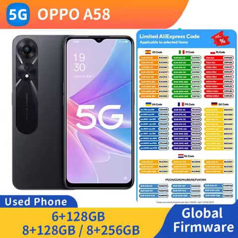 Oppo A58 5g 6.56inch 480nits Screen RAM 6GB/8GB ROM 128GB 256GB 5000mAh Battery Side fingerprint use