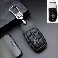 Leather Remote Car Key Fob Case Cover Holder Bag For Mercedes Benz CLA180 CLS350 GLB GLA GLE GLC GLK